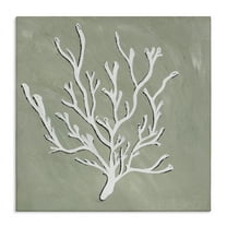Stupell Industries White Coral Sprig Coastal Painting Gallery Wrapped Canvas Art Print Wall Art, 17 x 17