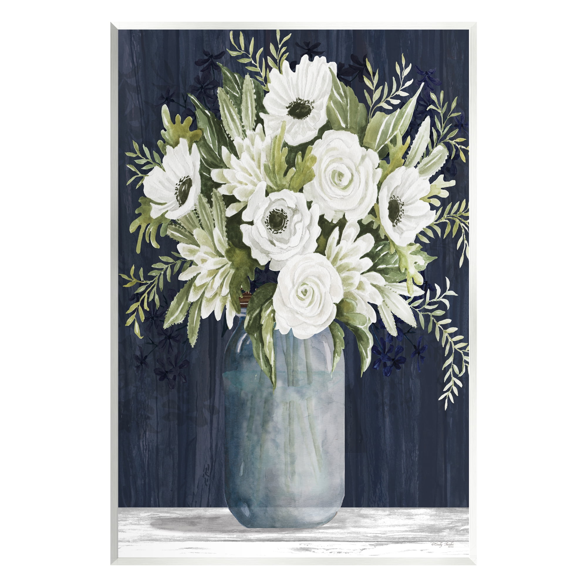 Stupell Industries White Country Blooms Botanical & Floral Painting Unframed Art Print Wall Art, 10 x 15