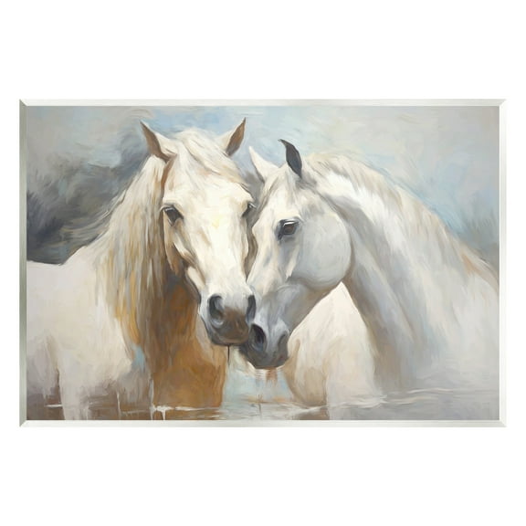 Stupell Industries White Country Horses Animals & Insects Painting Unframed Art Print Wall Art, 15 x 10