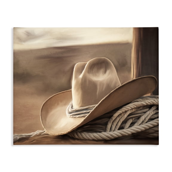 Stupell Industries White Cowboy Hat Canvas Wall Art, design by Kim Allen