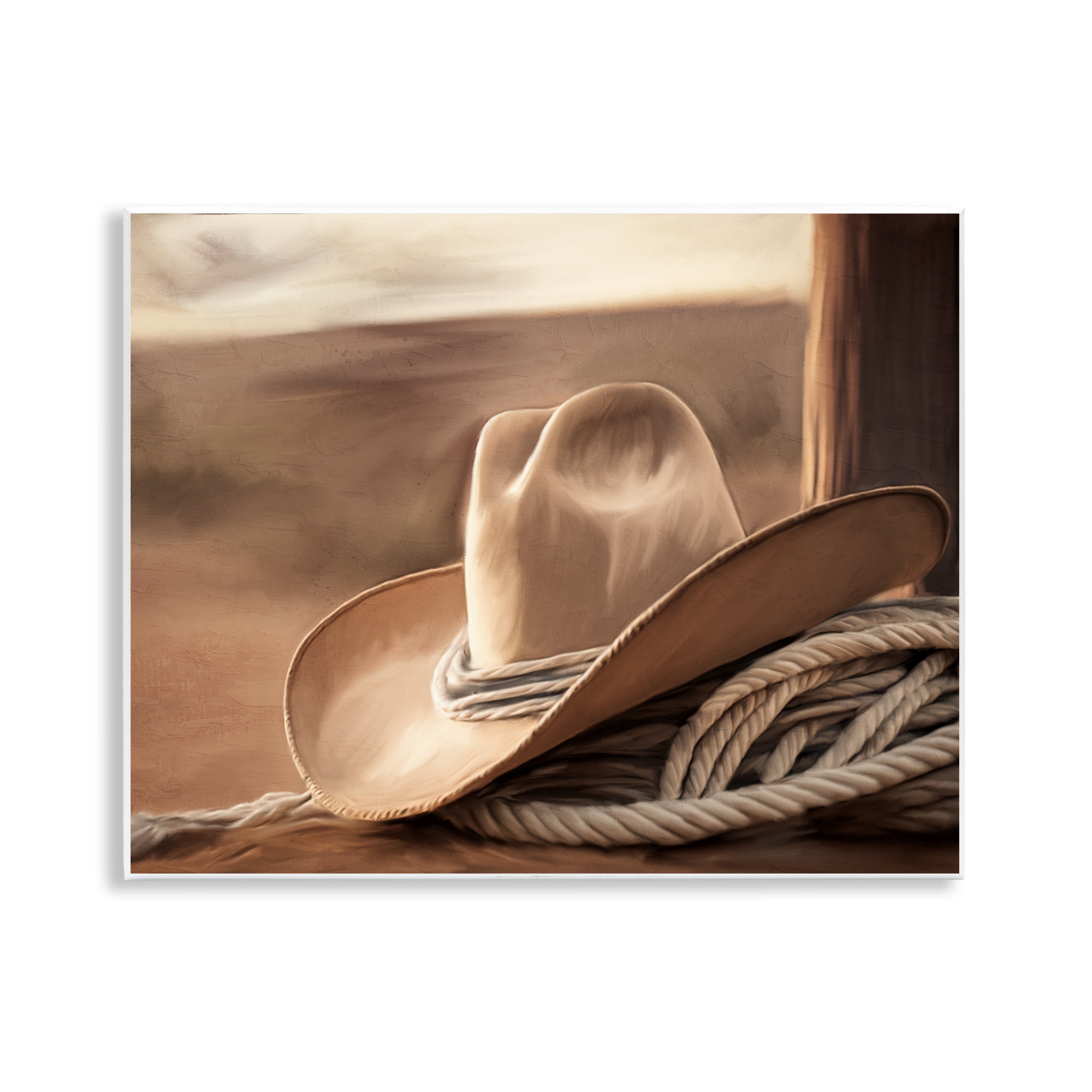 Stupell Industries White Cowboy Hat Wall Plaque Art, design by Kim Allen