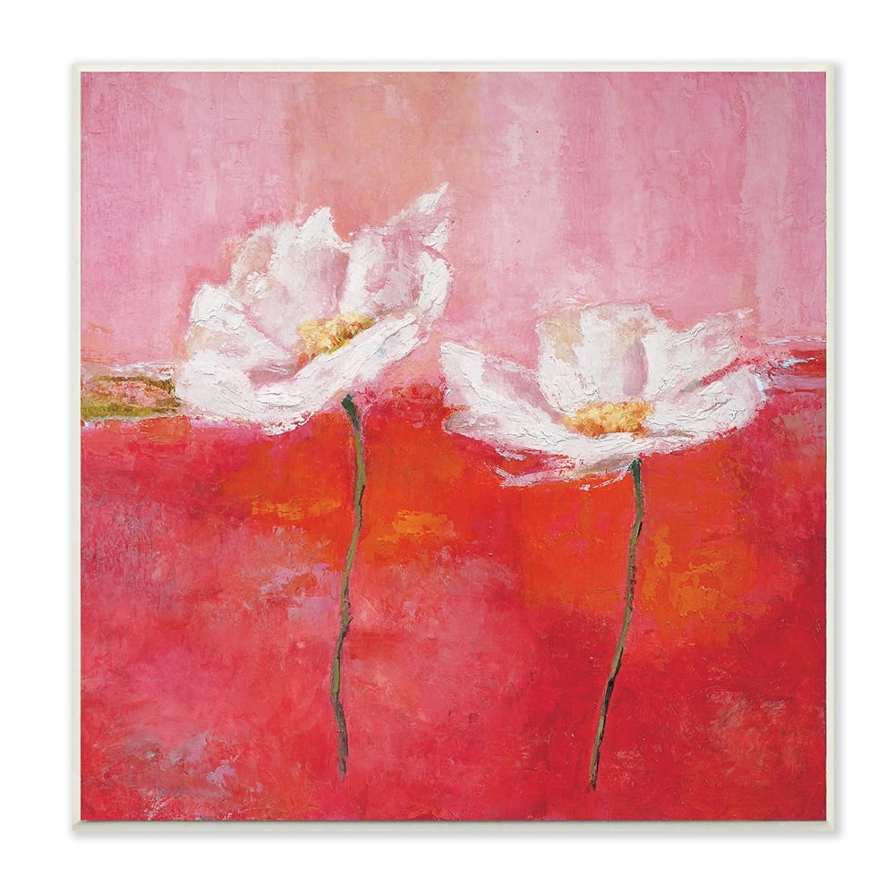 Stupell Industries White Daisies Abstract Florals Red Pink Pop Wall Plaque by Isabelle Herbert