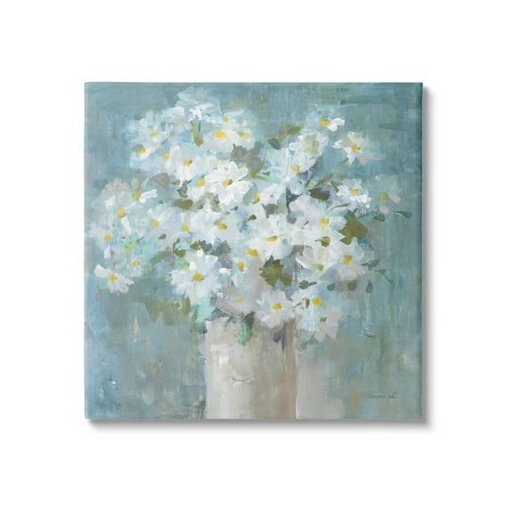 Stupell Industries White Daisy Blooms Abstract Flowers Painting Gallery Wrapped Canvas Print Wall Art, Design by Danhui Nai