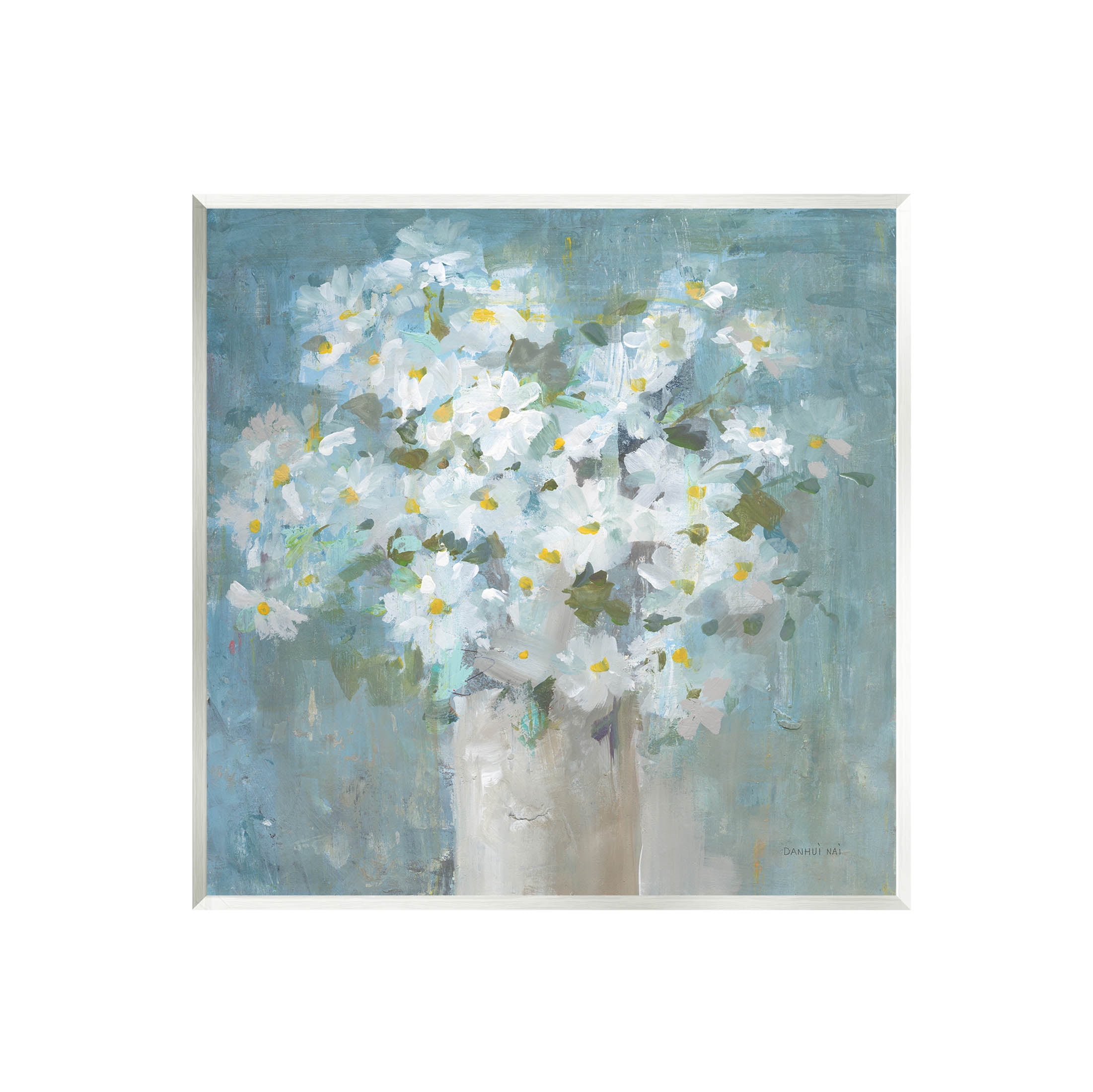 Stupell Industries White Daisy Blooms Abstract Flowers Painting Unframed Art Print Wall Art, Design by Danhui Nai