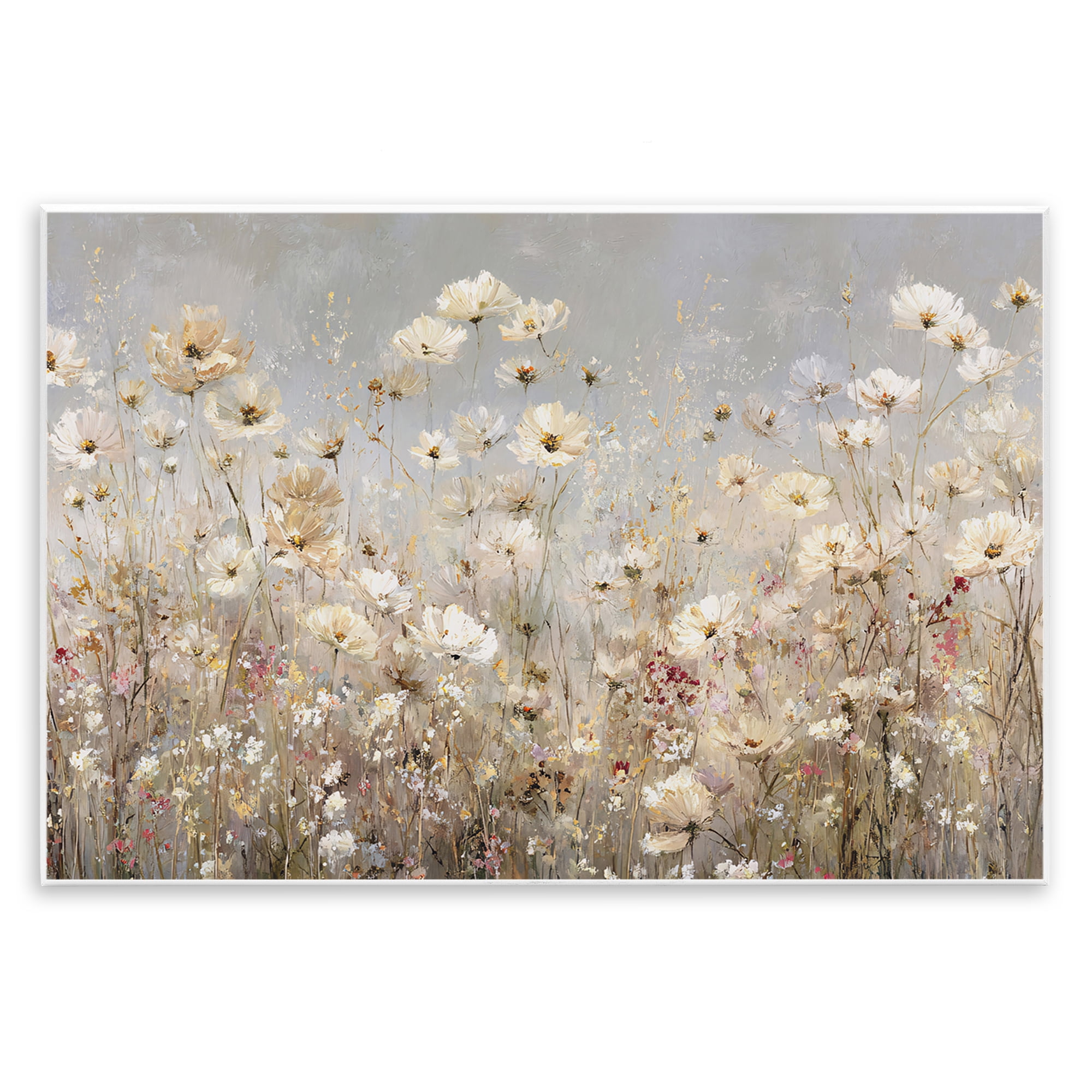 Stupell Industries White Daisy Clusters Meadow Wall Plaque Art, design by Jacky Ngan