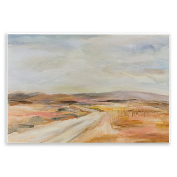 Stupell Industries White Desert Road Landscape & Nature Painting Unframed Art Print Wall Art, 15 x 10