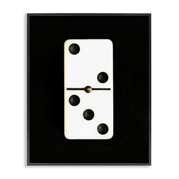 Stupell Industries White Domino on Black Entertainment Painting Black Framed Art Print Wall Art, 11 x 14
