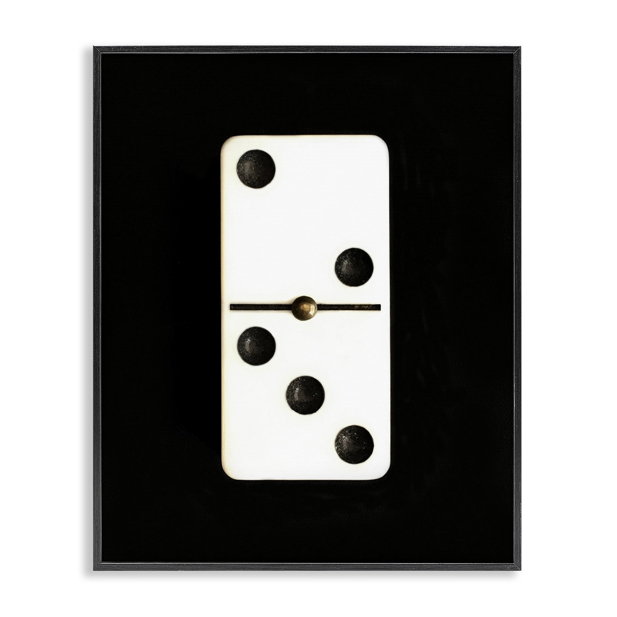 Stupell Industries White Domino on Black Entertainment Painting Black Framed Art Print Wall Art, 16 x 20