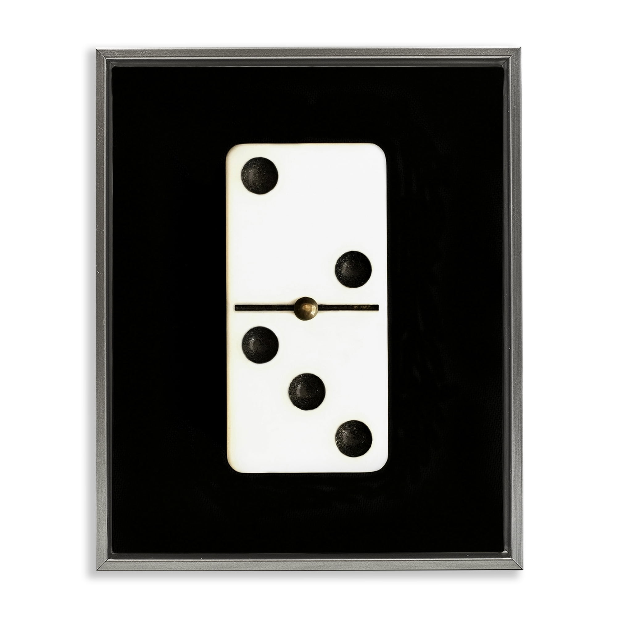 Stupell Industries White Domino on Black Entertainment Painting Gray Floater Framed Canvas Art Print Wall Art, 25 x 31