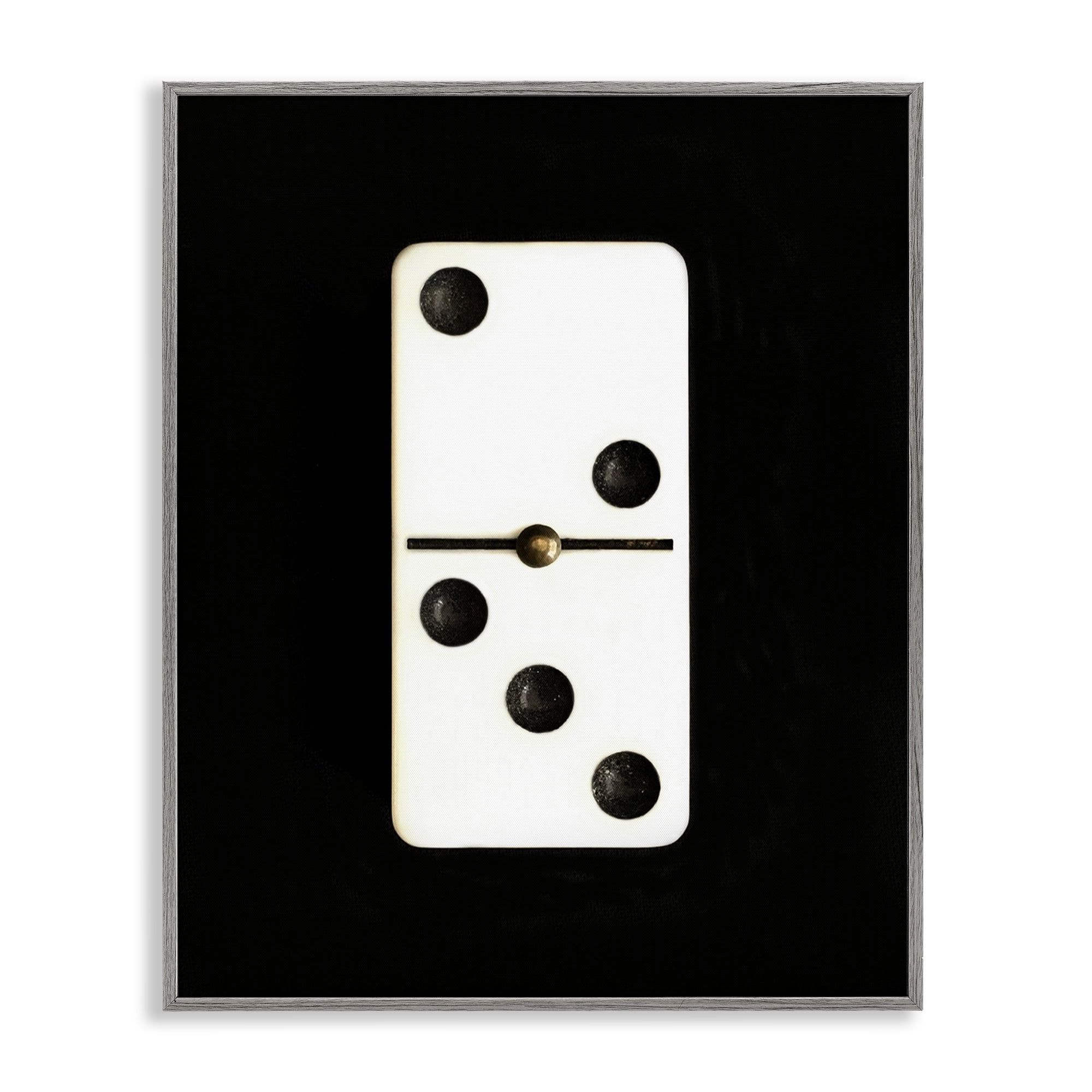 Stupell Industries White Domino on Black Entertainment Painting Gray Framed Art Print Wall Art, 11 x 14