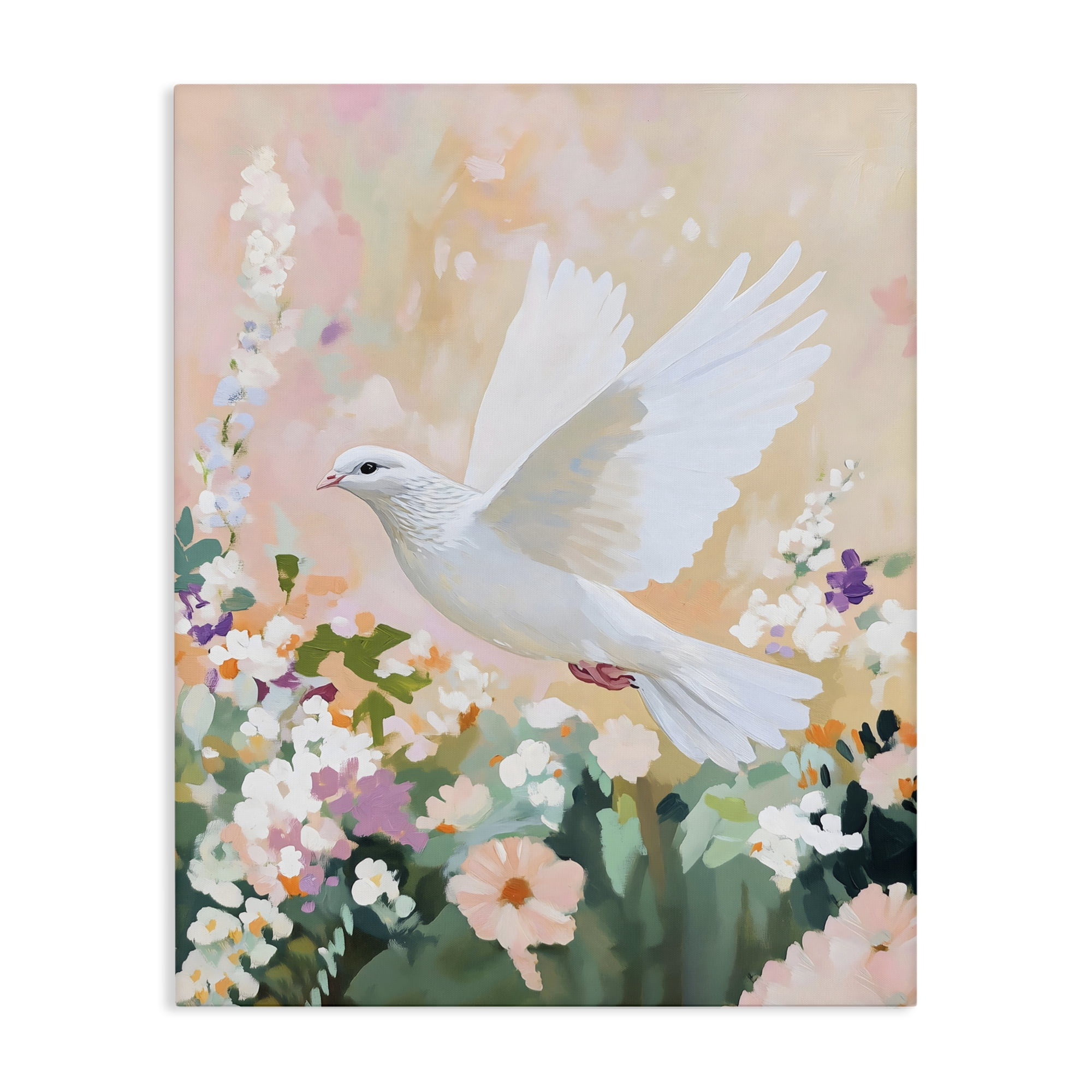 Stupell Industries White Dove Among Spring Blooms Canvas Wall Art, design by The Prints Vibe