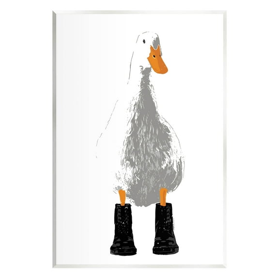 Stupell Industries White Duck Wearing Rain Boots Portrait Graphic Art Unframed Art Print Wall Art, Design by Kamdon Kreations