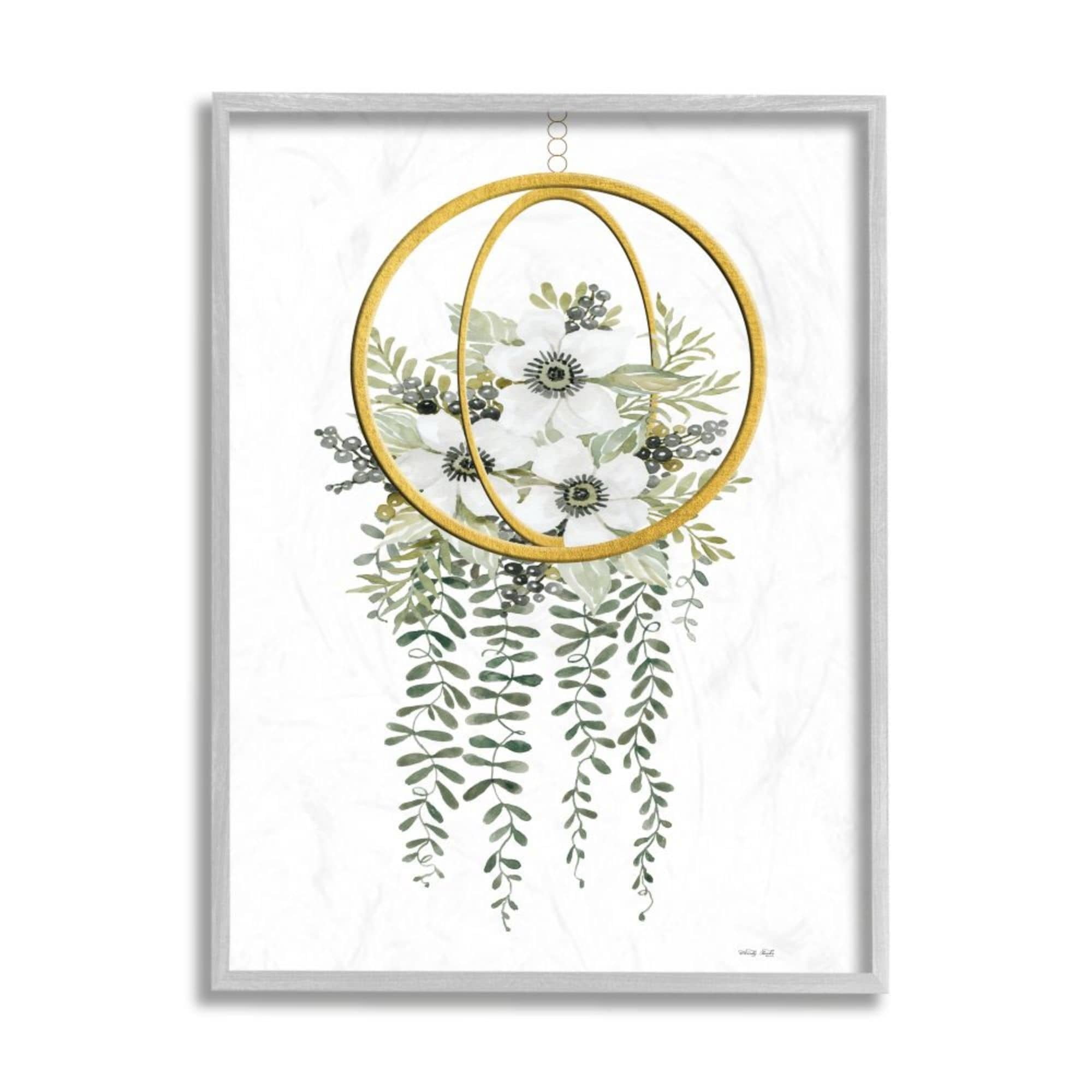 Stupell Industries White Floral Poppies Vines Indoor Modern Planter Design by Cindy Jacobs