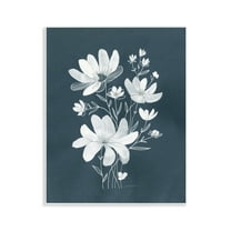 Stupell Industries White Floral with Outline Plants & Flowers Painting Unframed Art Print Wall Art, 11 x 14