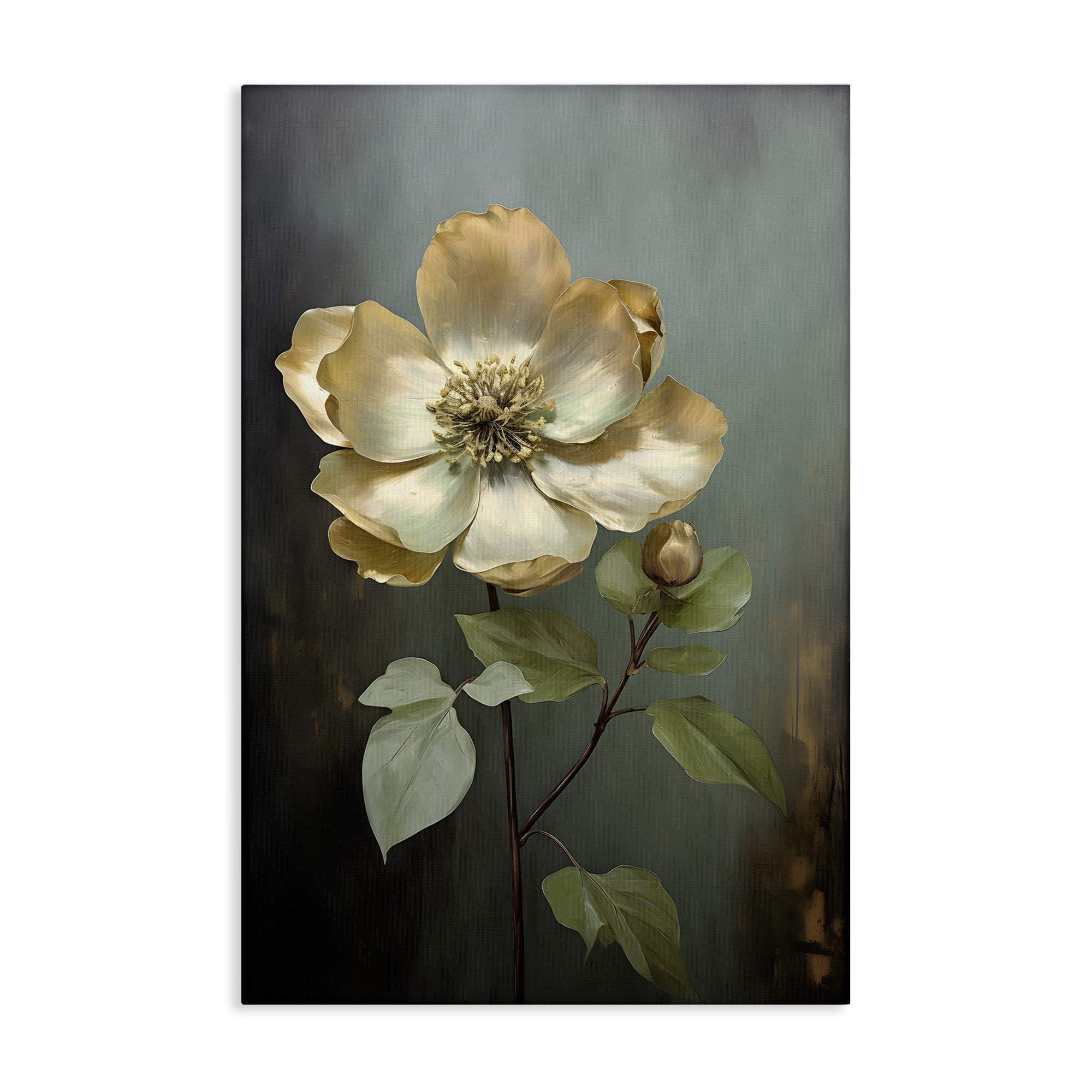 Stupell Industries White Floret Petals Botanical & Floral Painting Gallery Wrapped Canvas Art Print Wall Art, 20 x 30