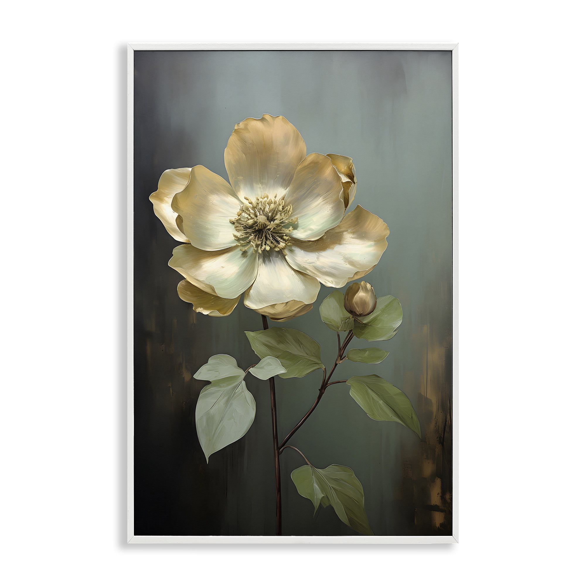 Stupell Industries White Floret Petals Botanical & Floral Painting White Framed Art Print Wall Art, 16 x 24