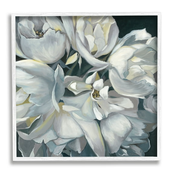 Stupell Industries White Flower Arrangement Botanical & Floral Painting White Framed Art Print Wall Art, 12 x 12