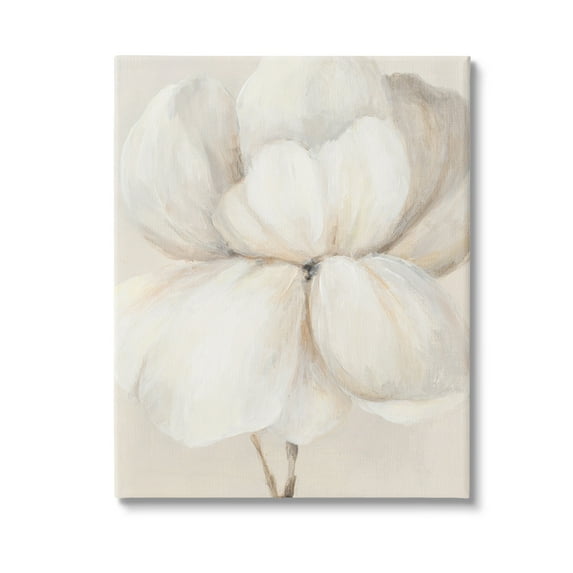 Stupell Industries White Flower Blossom Botanical & Floral Painting Gallery Wrapped Canvas Art Print Wall Art, 24 x 30