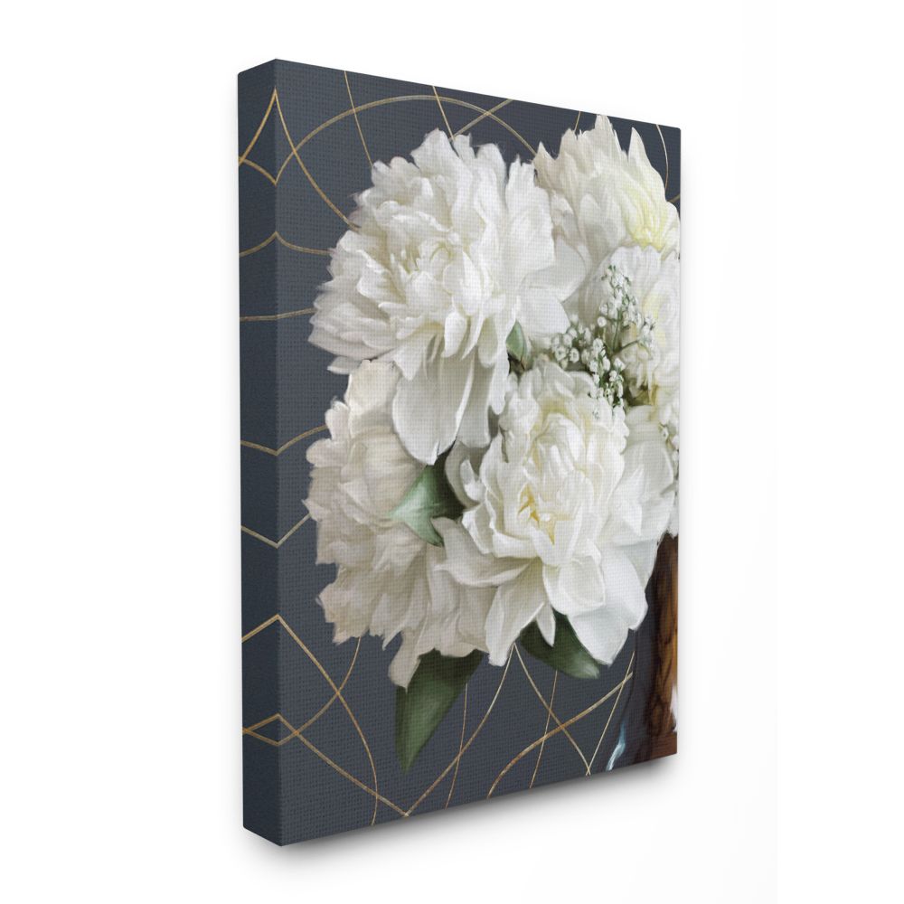 Stupell Industries White Flower Bouquet Petal Detail Interior Painting Canvas Wall Art Design by Ziwei Li, 30" x 40"