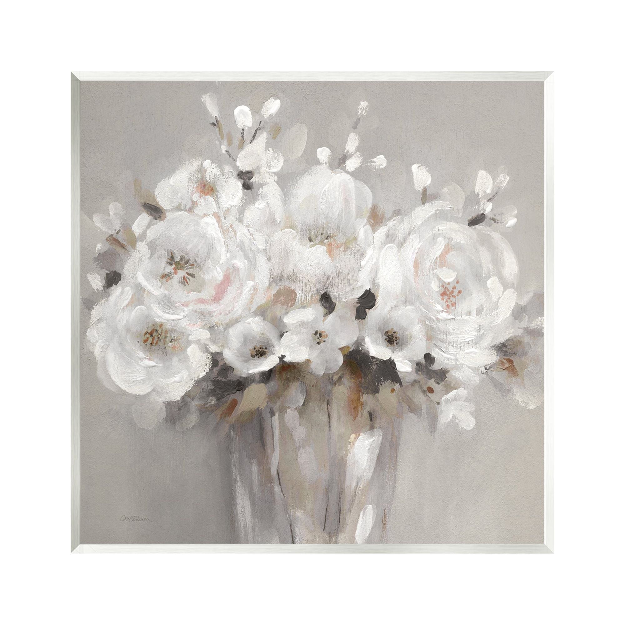 Stupell Industries White Flower Bunches Botanical & Floral Painting Unframed Art Print Wall Art, 12 x 12