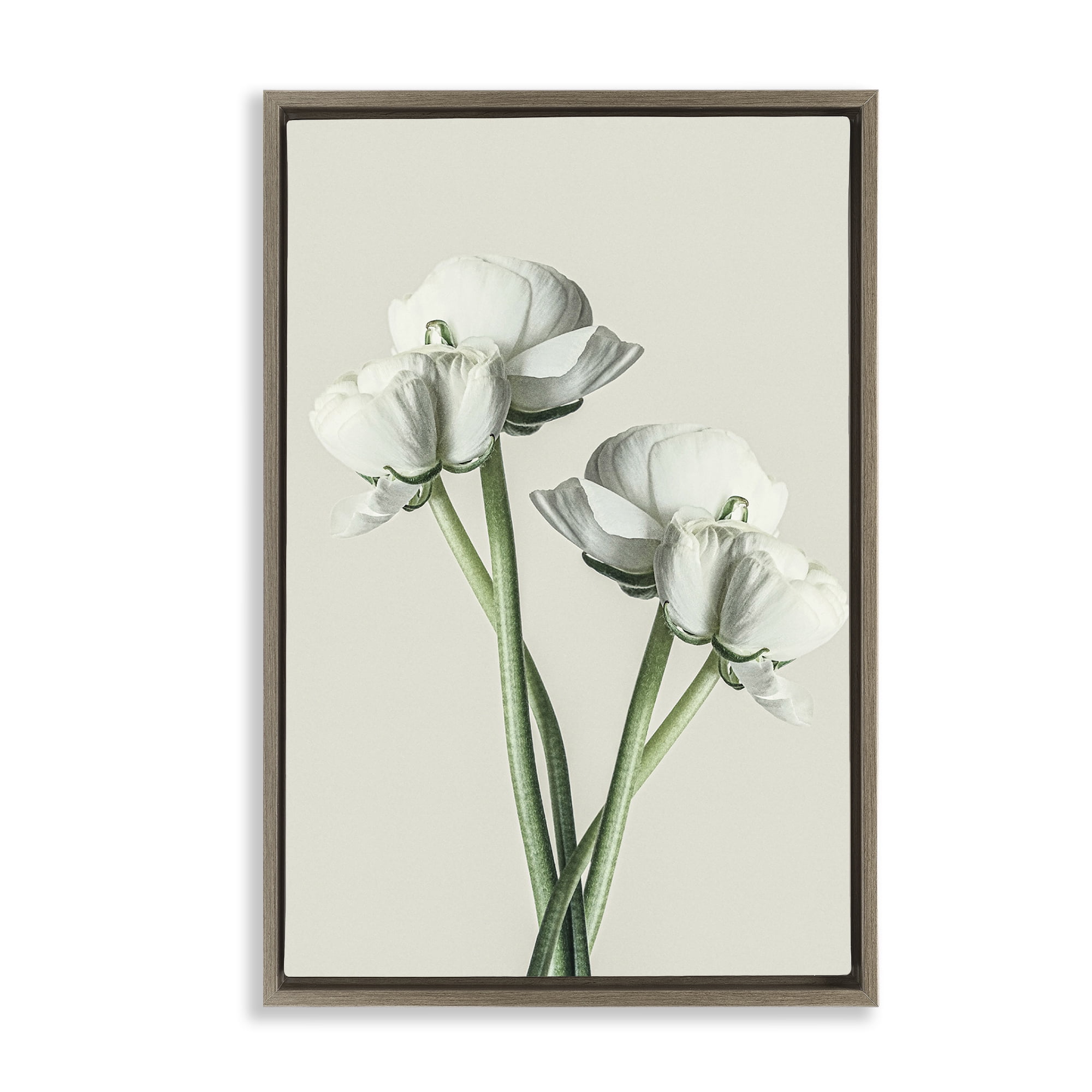 Stupell Industries White Flower Bundle Botanical & Floral Photography Brown Floater Framed Art Print Wall Art, 17 x 25