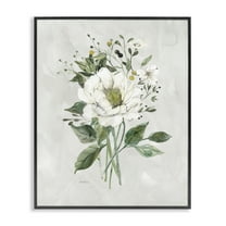 Stupell Industries White Flower Bundle Plants & Flowers Painting Black Framed Art Print Wall Art, 11 x 14