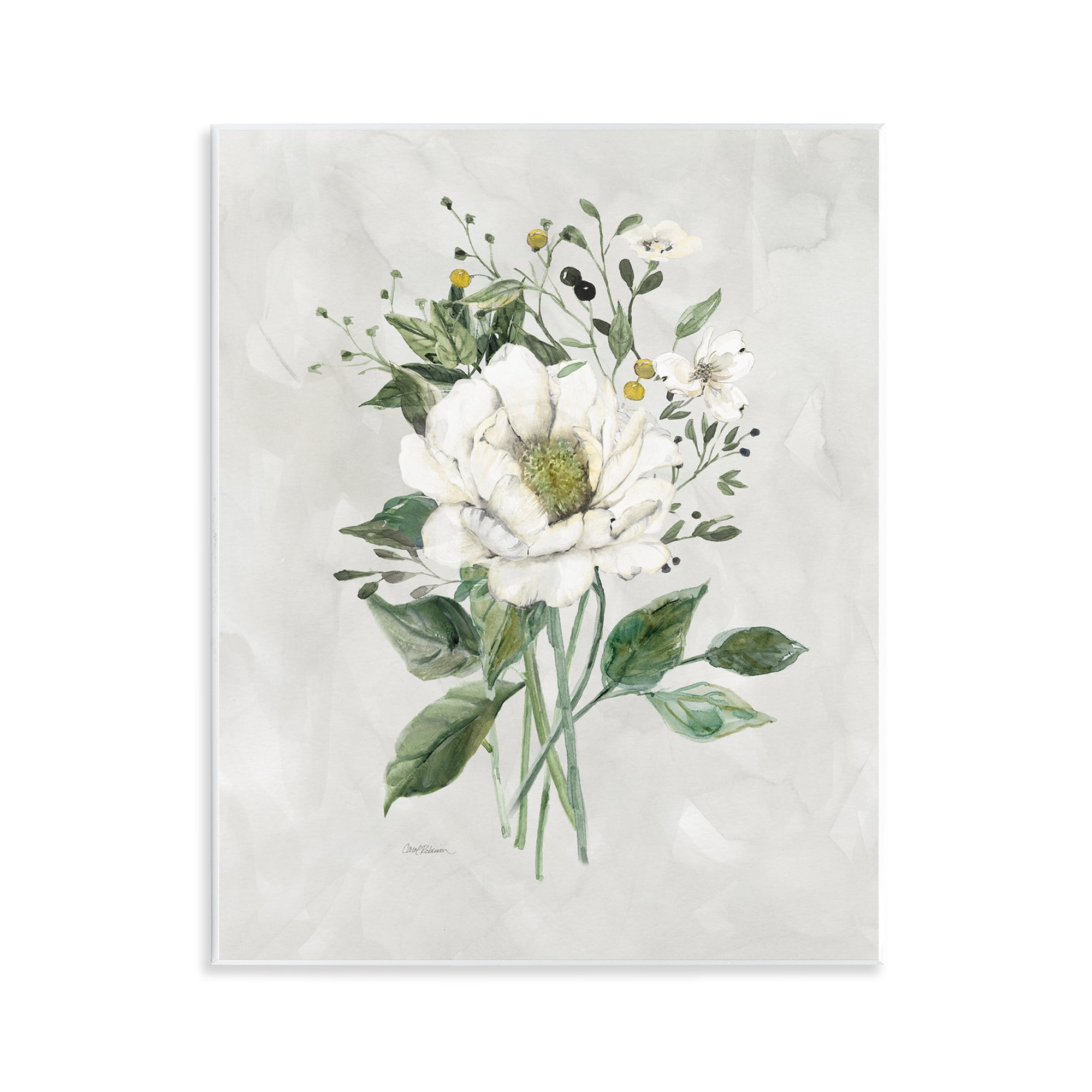 Stupell Industries White Flower Bundle Plants & Flowers Painting Unframed Art Print Wall Art, 11 x 14