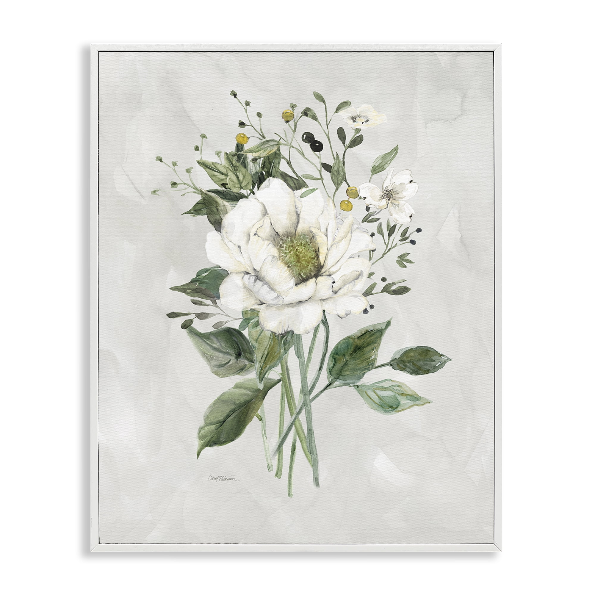 Stupell Industries White Flower Bundle Plants & Flowers Painting White Framed Art Print Wall Art, 11 x 14