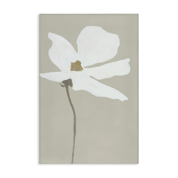 Stupell Industries White Flower Sprout Botanical & Floral Painting Gallery Wrapped Canvas Art Print Wall Art, 16 x 24