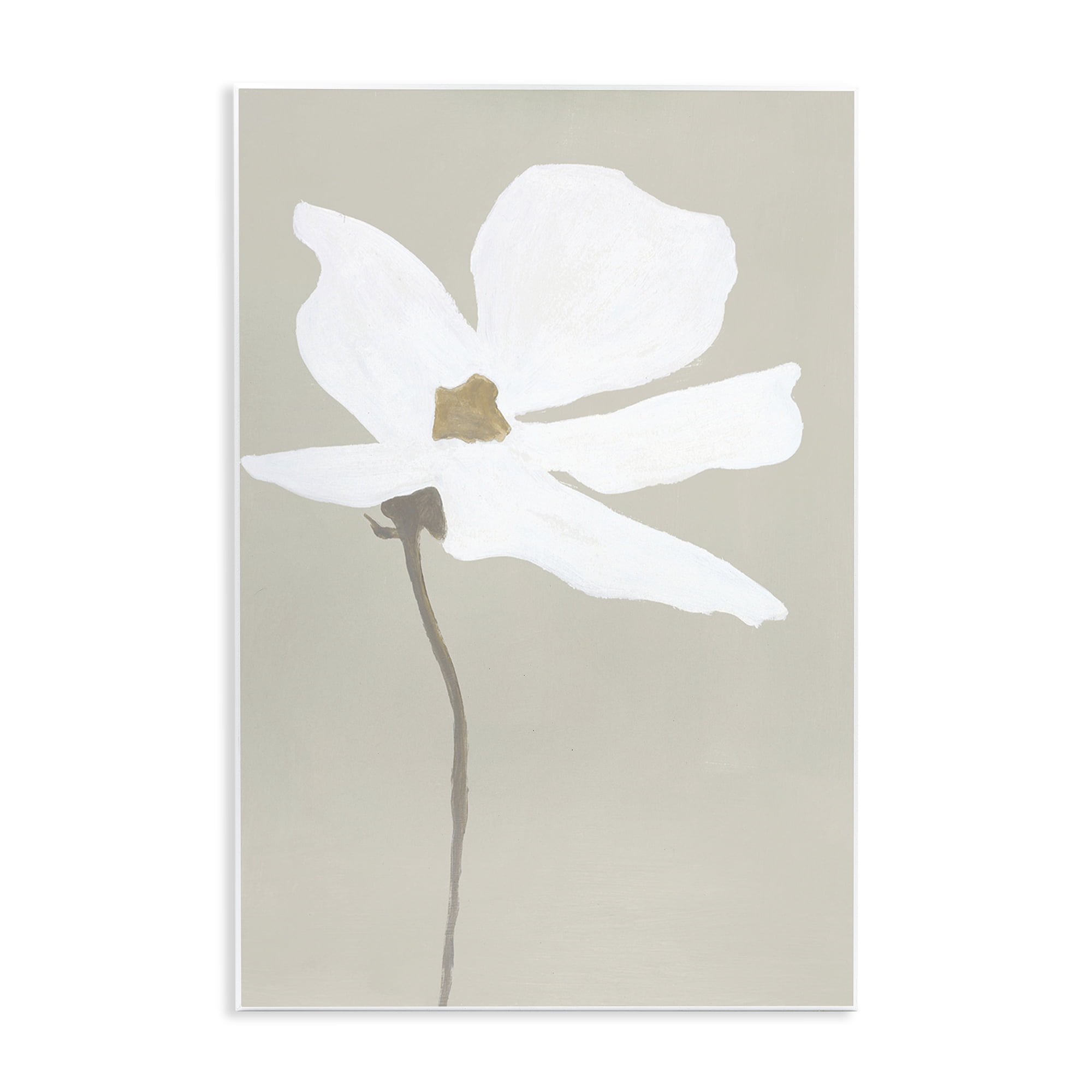 Stupell Industries White Flower Sprout Botanical & Floral Painting Unframed Art Print Wall Art, 10 x 15