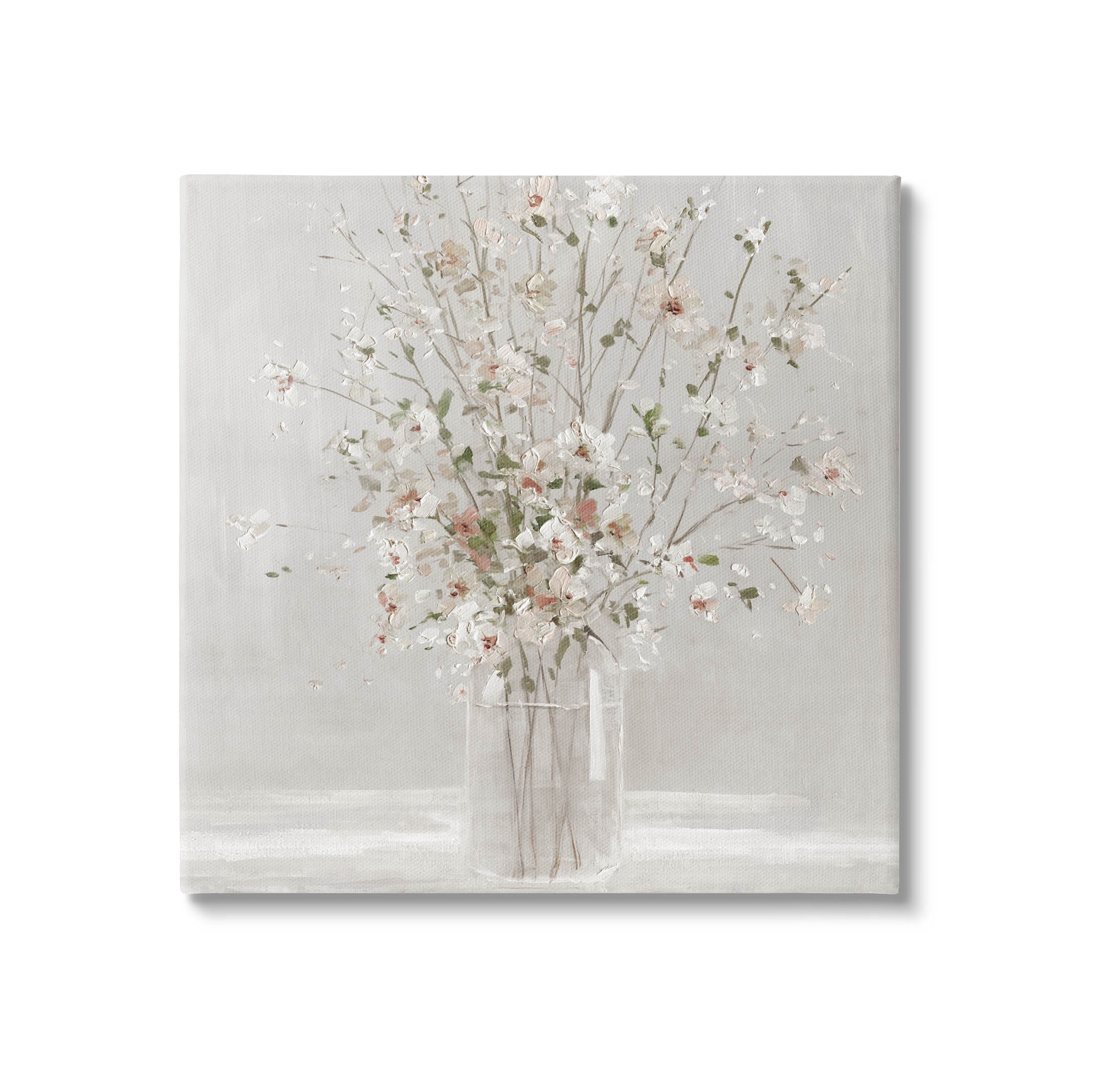 Stupell Industries White Flower Vase Arrangement Painting Gallery Wrapped Canvas Print Wall Art, Design by Sally Swatland