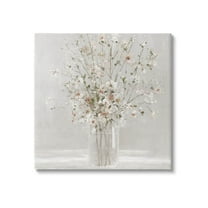 Stupell Industries White Flower Vase Arrangement Painting Gallery Wrapped Canvas Print Wall Art, Design by Sally Swatland