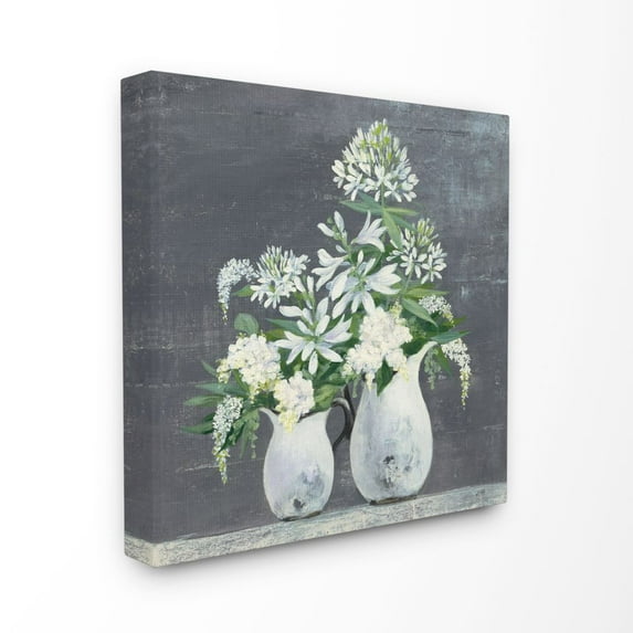 Stupell Industries White Flowers Blue Green Painting Canvas Wall Art by Julia Purinton