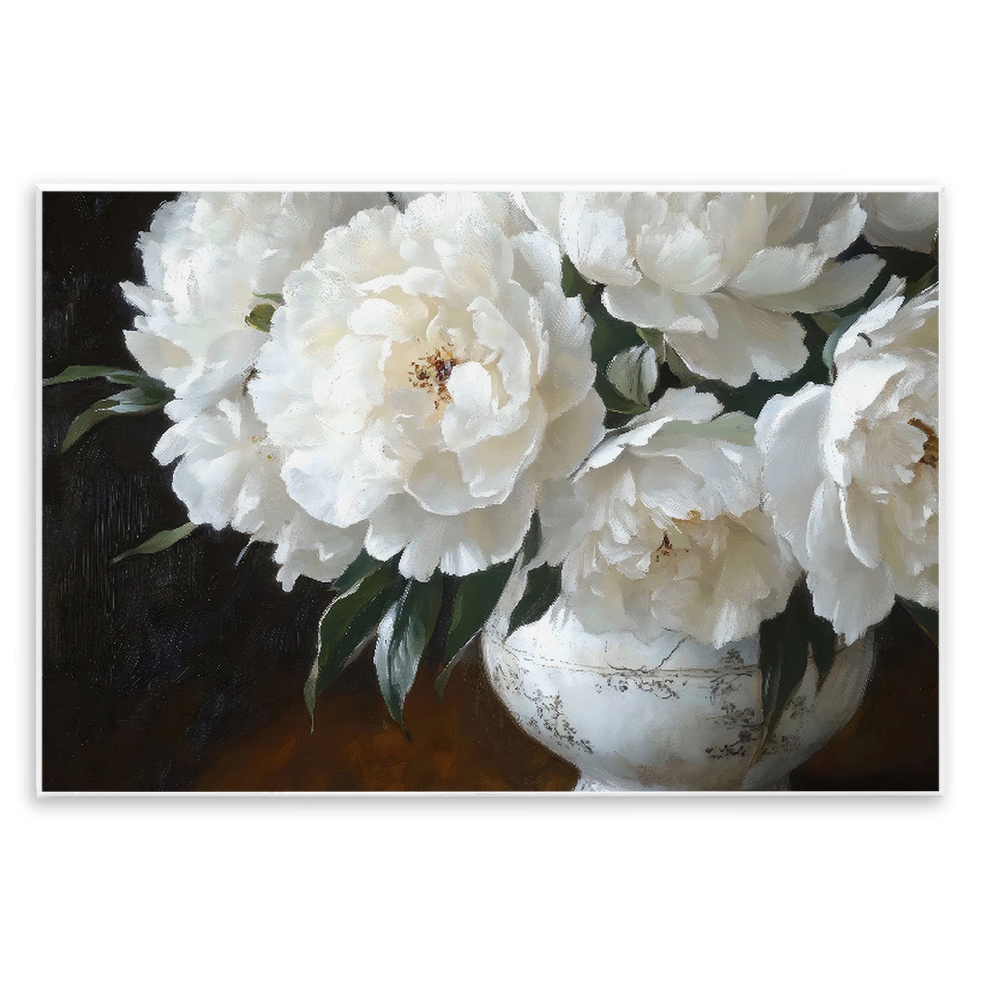 Stupell Industries White Flowers in Vintage Vase Wall Plaque Art, design by Petal Prints Design