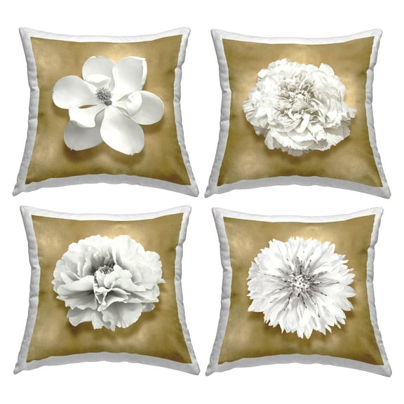 Stupell Industries White & Glam Blooms Decorative Printed Throw Pillow, 18 x 18
