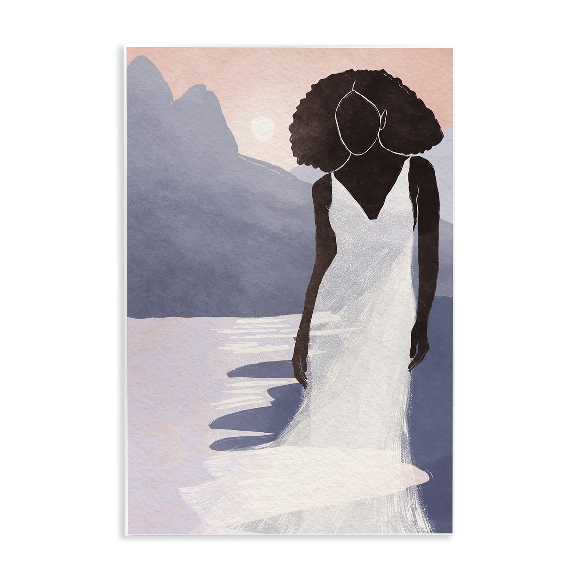 Stupell Industries White Gown Silhouette at Sunset Wall Plaque Art, design by Yuyu Pont