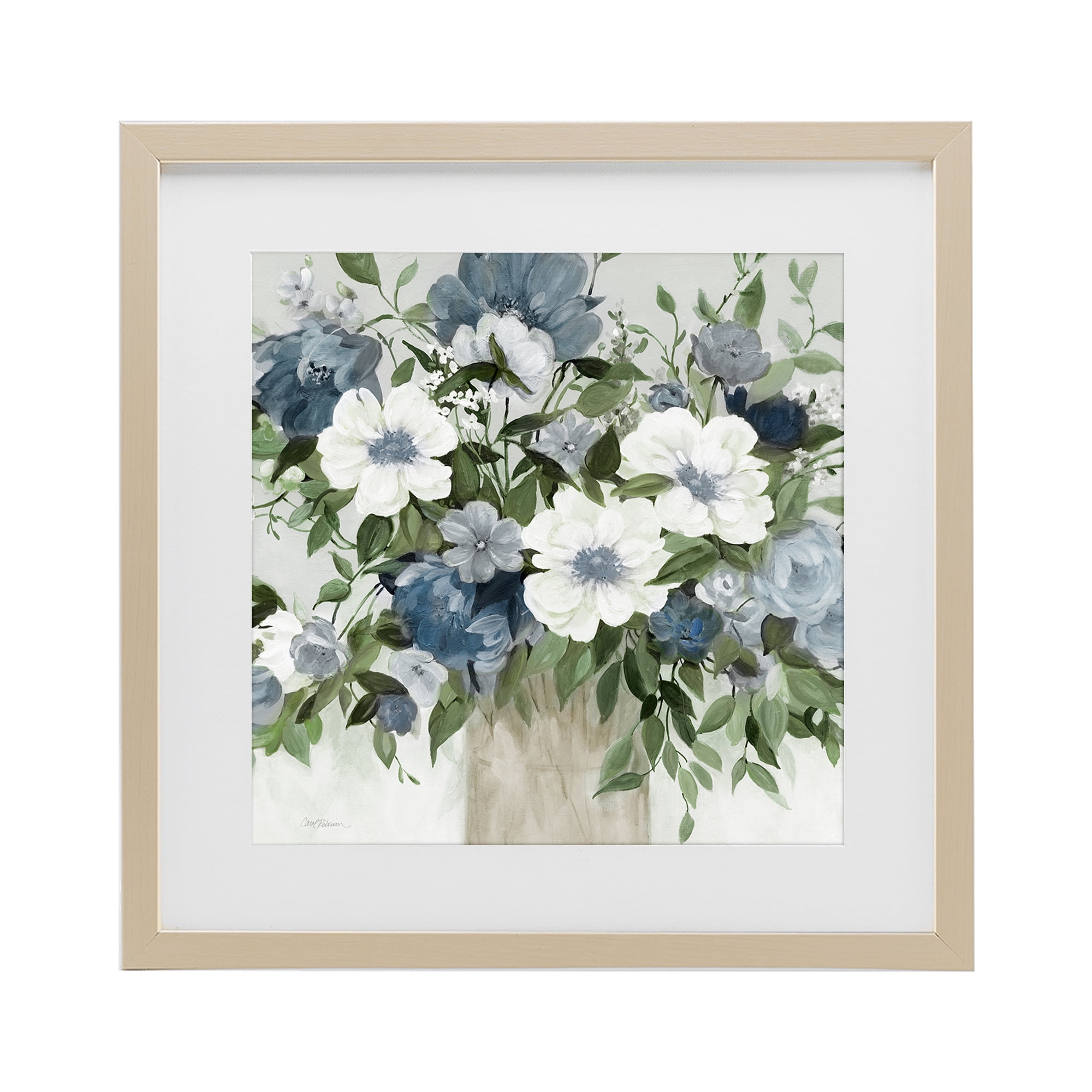 Stupell Industries White & Grey Blossoms Birch Framed Print Under Glass, design by Carol Robinson