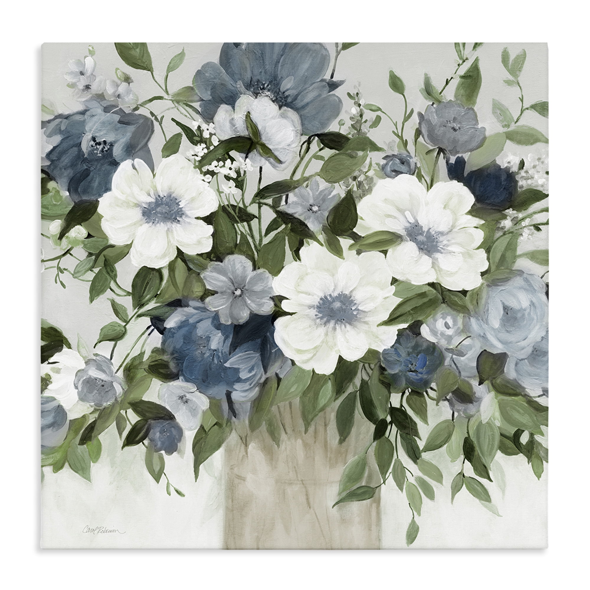 Stupell Industries White & Grey Blossoms Canvas Wall Art, design by Carol Robinson