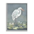 thumbnail image 1 of Stupell Industries White Heron & Pond Lilies Animals & Insects Painting Gray Framed Art Print Wall Art, 16 x 20, 1 of 9