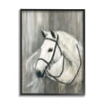 thumbnail image 1 of Stupell Industries White Horse Riding Bridle Contemporary Equestrian Portrait Modern Painting Black Framed Art Print Wall Art, 16 x 20, Design by Sally Swatland, 1 of 7