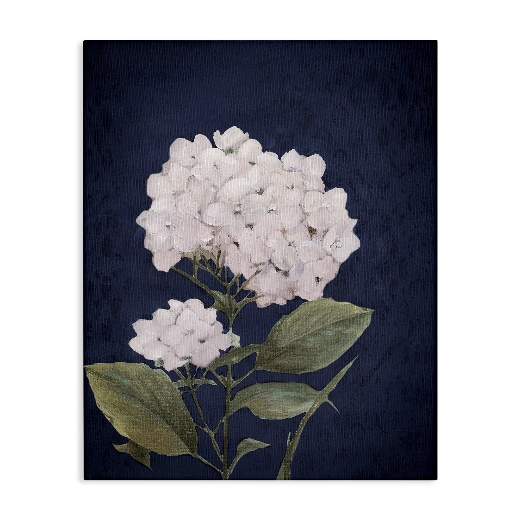 Stupell Industries White Hydrangea Blossom Botanical & Floral Painting Gallery Wrapped Canvas Art Print Wall Art, 24 x 30