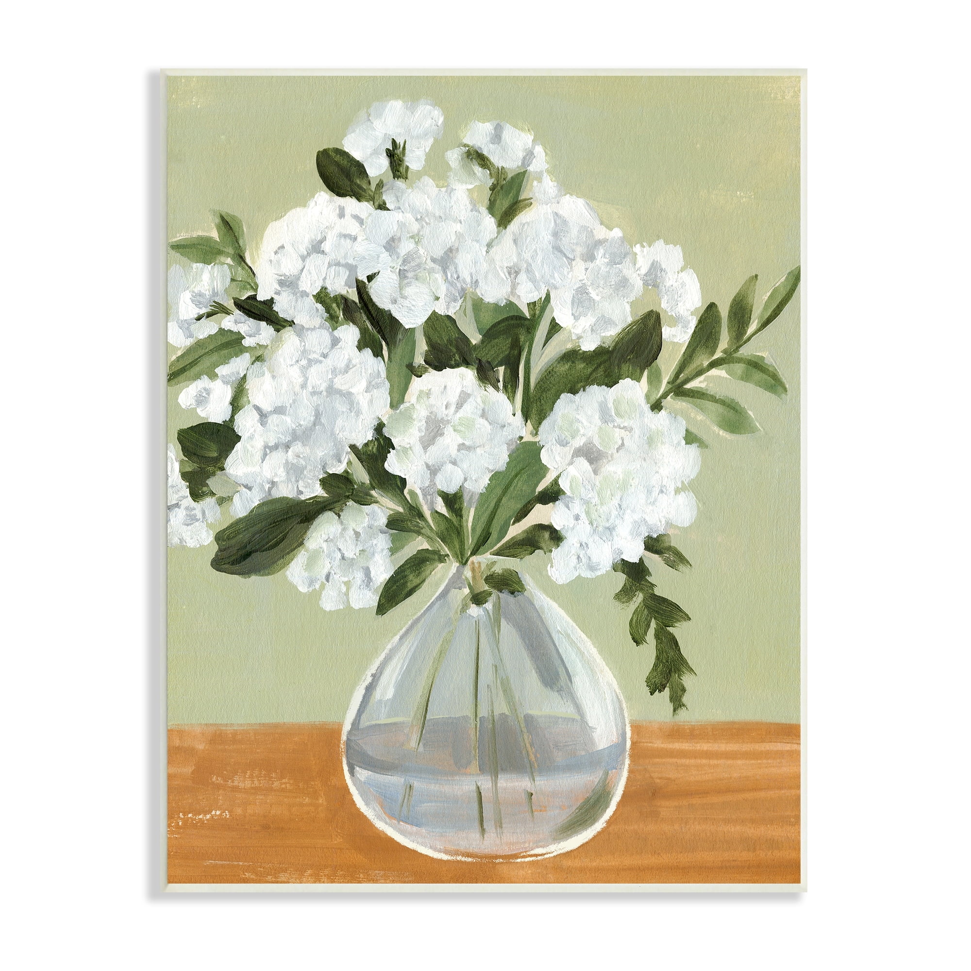Stupell Industries White Hydrangea Flower Bouquet Vase Still Life Painting Unframed Art Print Wall Art, Design by Annie Warren