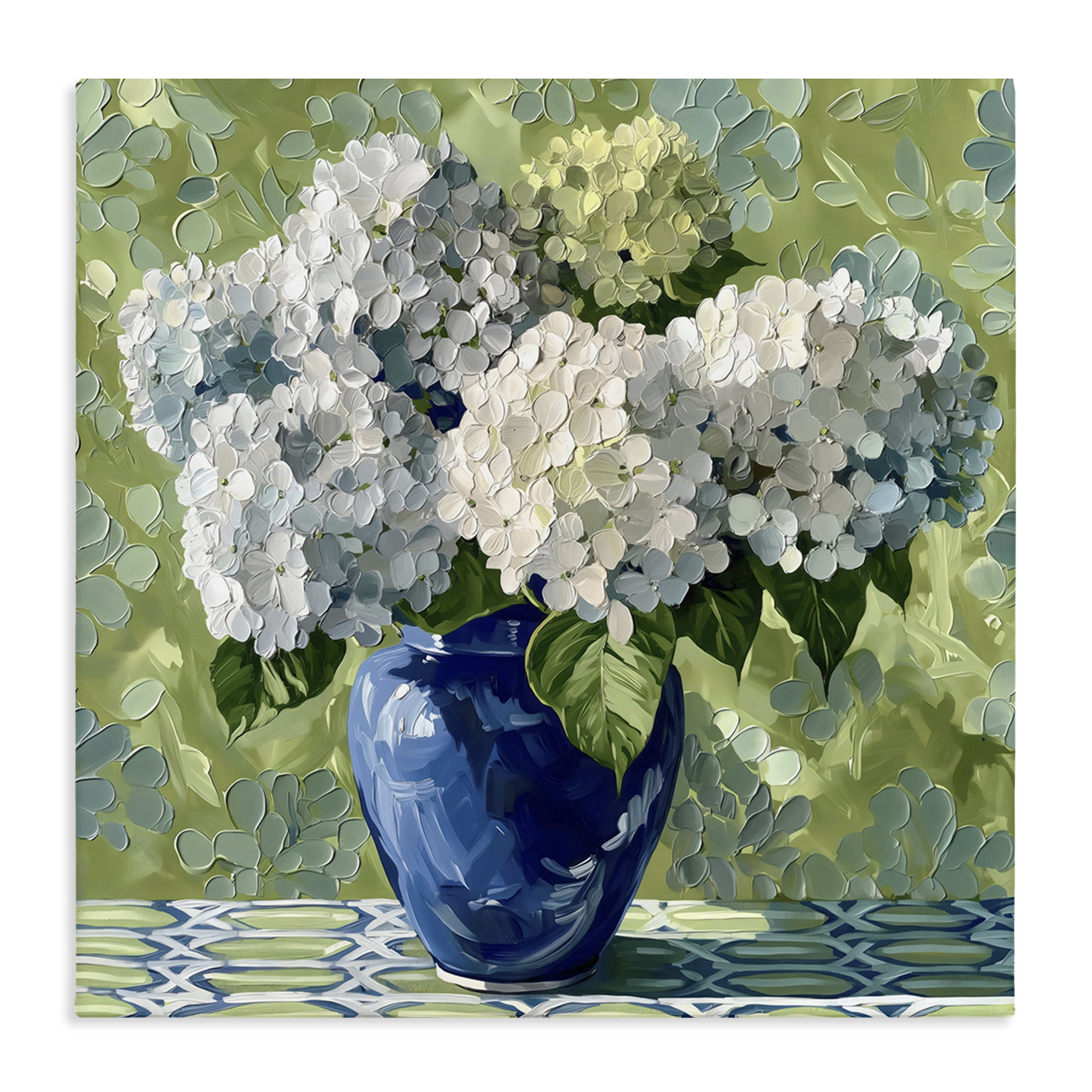 Stupell Industries White Hydrangeas in Blue Vase Canvas Wall Art, design by Gina Kelly