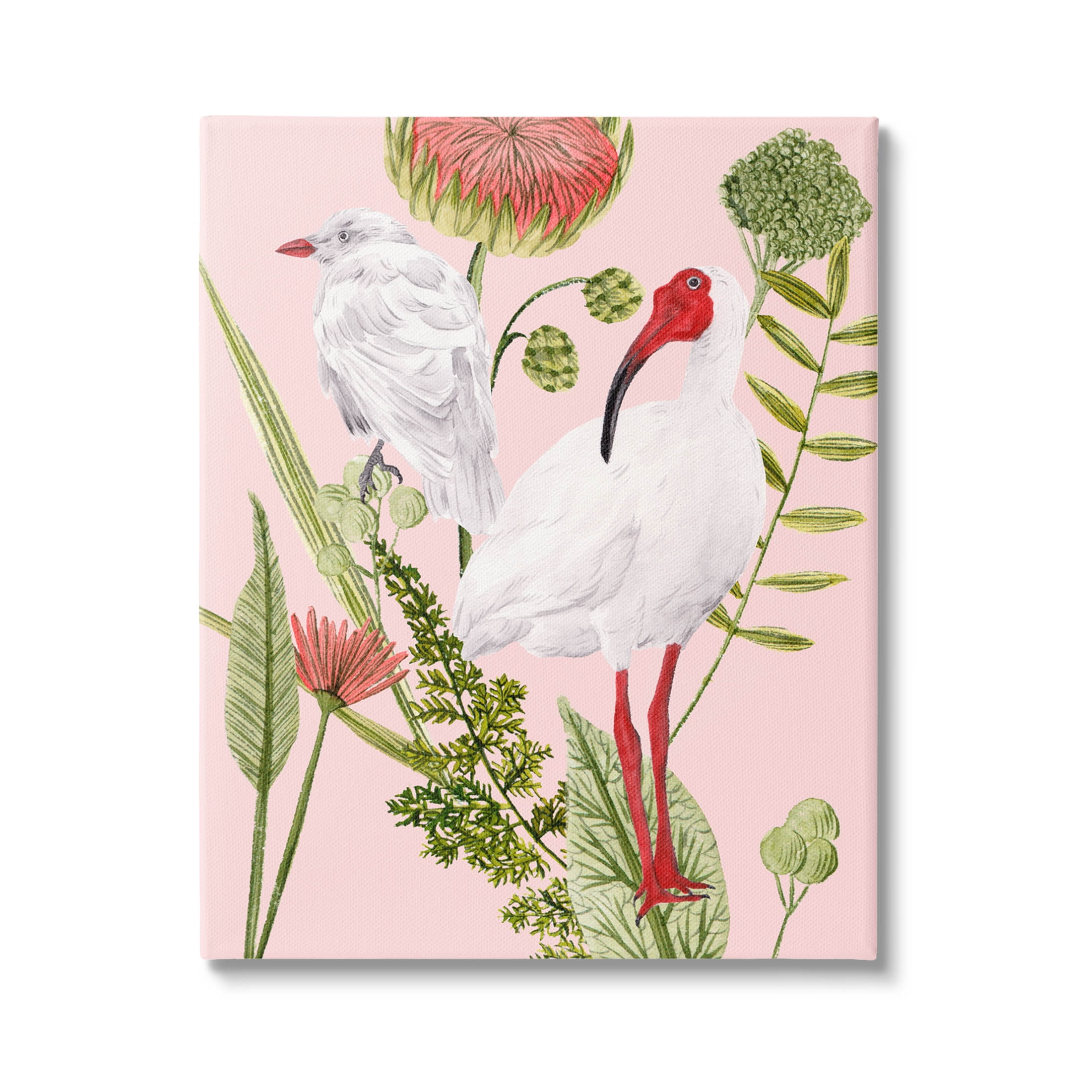 Stupell Industries White Ibis Floral Arrangement Graphic Art Gallery Wrapped Canvas Print Wall Art, Design by Melissa Wang