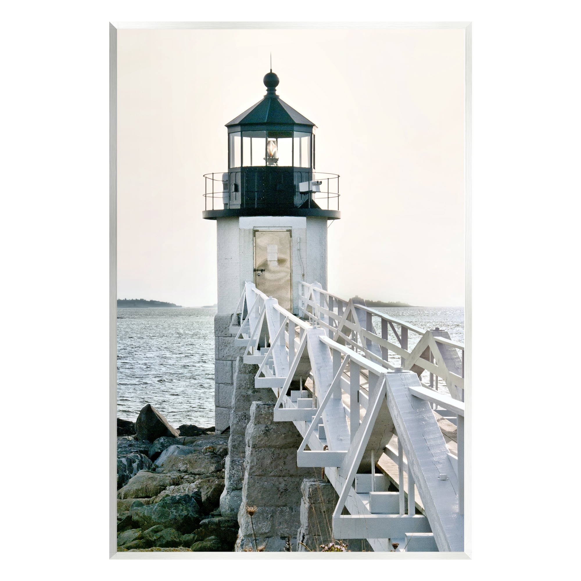 Stupell Industries White Lighthouse Photography Travel & Places Photography Unframed Art Print Wall Art, 13 x 19
