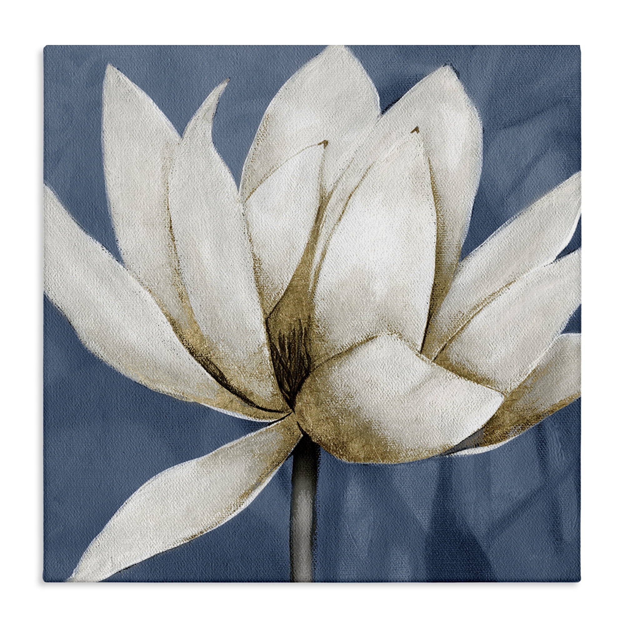 Stupell Industries White Lotus Blooms Botanical & Floral Painting Gallery Wrapped Canvas Art Print Wall Art, 36 x 36