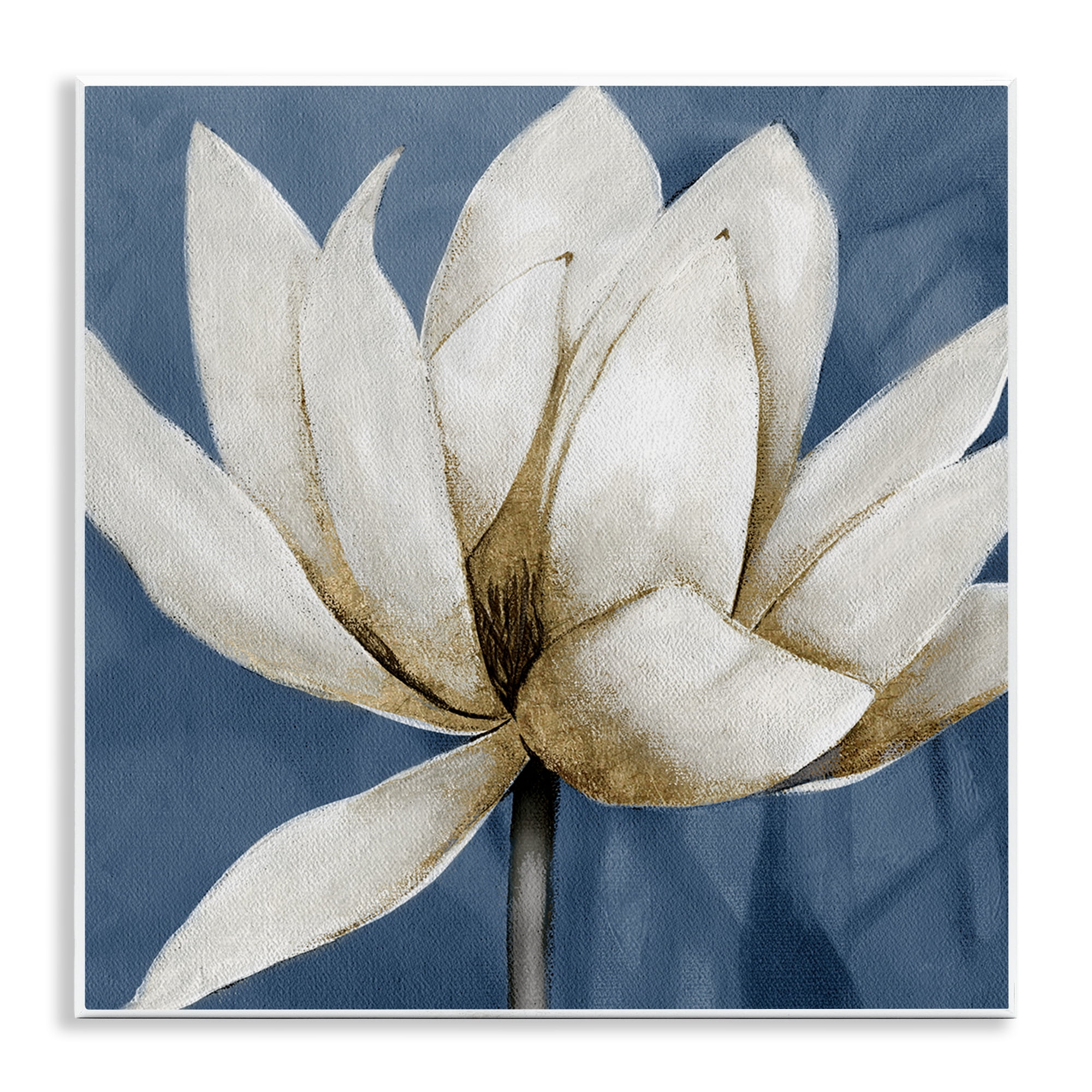 Stupell Industries White Lotus Blooms Botanical & Floral Painting Unframed Art Print Wall Art, 12 x 12