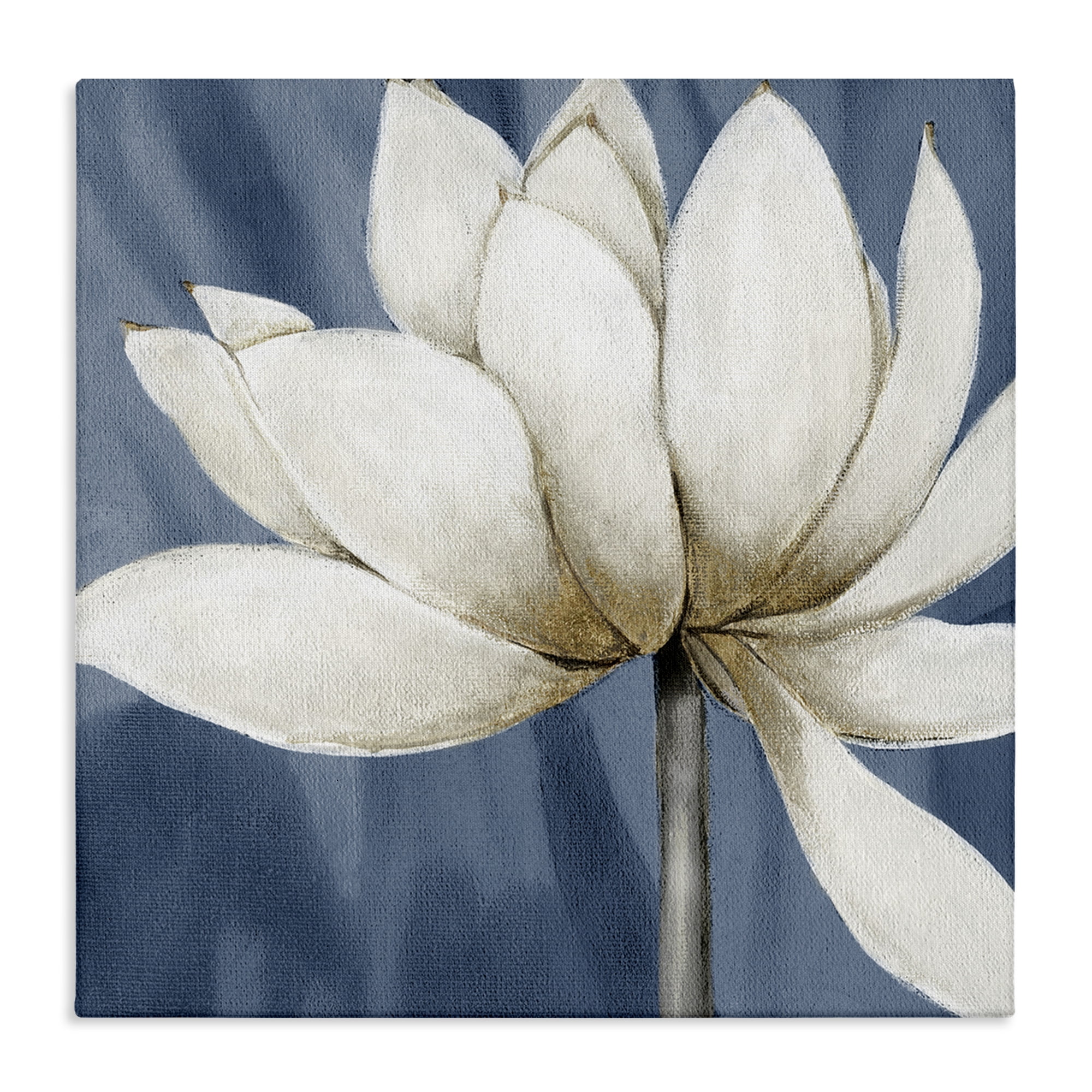 Stupell Industries White Lotus Petals Botanical & Floral Painting Gallery Wrapped Canvas Art Print Wall Art, 36 x 36