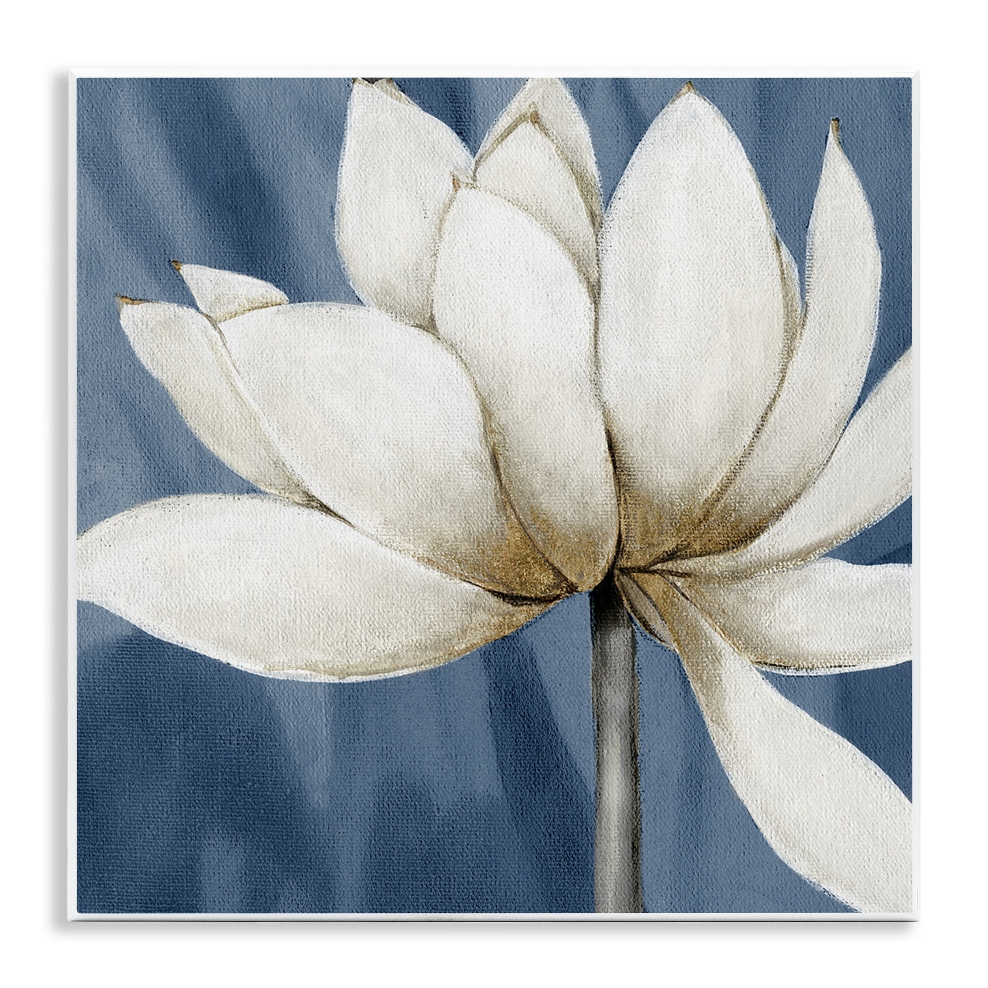 Stupell Industries White Lotus Petals Botanical & Floral Painting Unframed Art Print Wall Art, 12 x 12