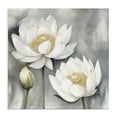 thumbnail image 1 of Stupell Industries White Lotuses on Grey Plants & Flowers Painting Wrapped Canvas Art Print Wall Art, 36 x 36, 1 of 8